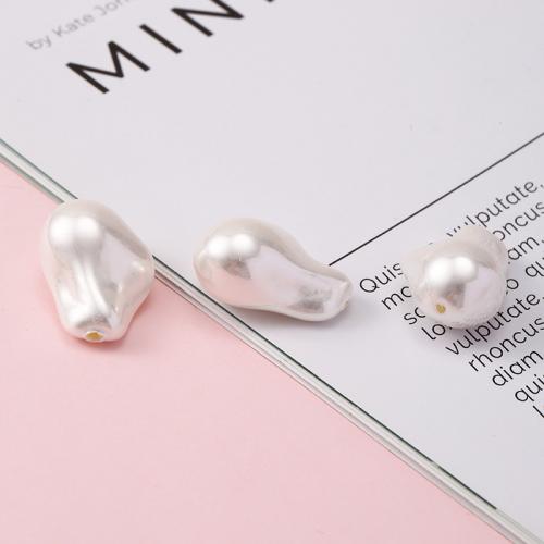 Perles en plastique ABS, Plastique ABS perle, Baroque, DIY, blanc, 12x22mm, Vendu par PC