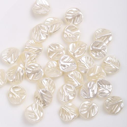 Perles d'espacement Bijoux, Plastique ABS perle, feuille, DIY, 11.30x11.40mm, Environ 1000sol/lot, Vendu par lot