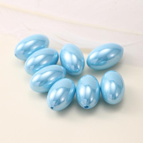 Perles en plastique ABS, Plastique ABS perle, riz, DIY, bleu ciel, 12x20mm, Vendu par PC
