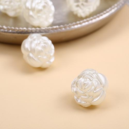 ABS Plastic Beads ABS Plastic Pearl Rose DIY & double-sided Sold By PC