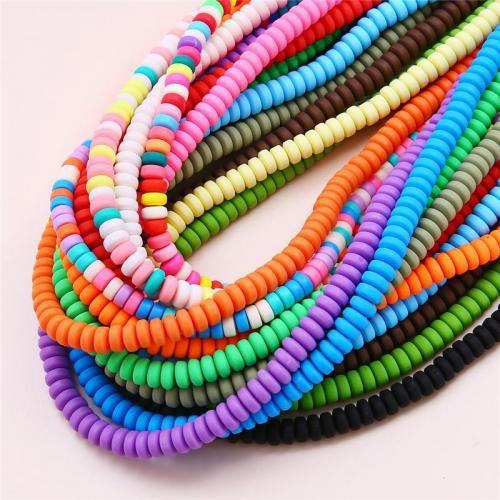 Polymer Clay Beads Flat Round DIY Approx Sold Per Approx 39 cm Strand