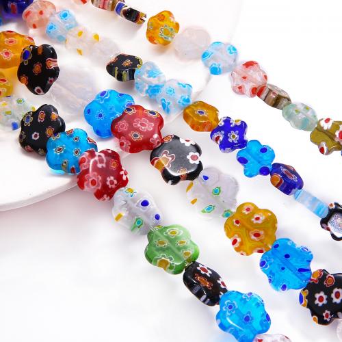 Lampwork Beads, Millefiori Lampwork, Flower, DIY & different size for choice, mixed colors, Sold By Strand