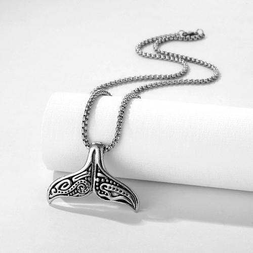 Stainless Steel Sweater Chain Necklace 304 Stainless Steel antique silver color plated Unisex Length 60 cm Sold By PC