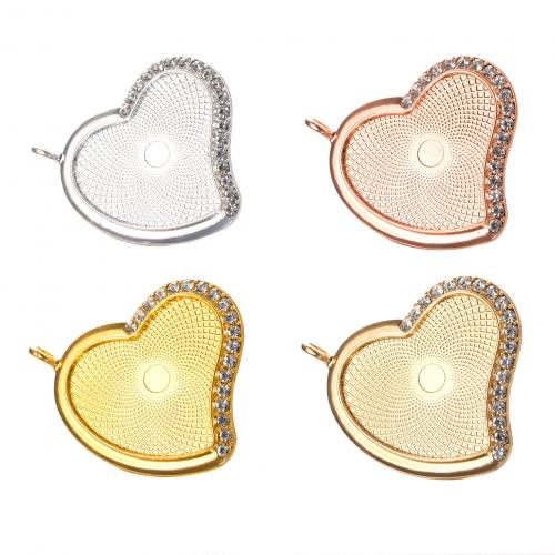 Tibetan Style Pendant Rhinestone Setting, Heart, plated, DIY & with rhinestone, more colors for choice, 25x32mm, 100PCs/Bag, Sold By Bag