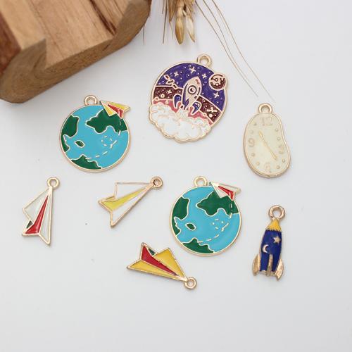Tibetan Style Enamel Pendants, gold color plated, DIY & different styles for choice, more colors for choice, 100PCs/Bag, Sold By Bag