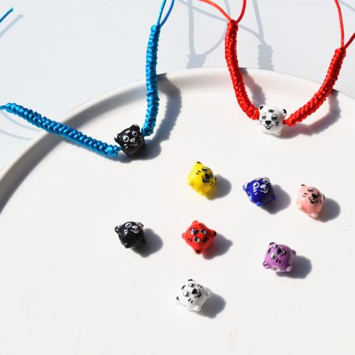 Porslin Smycken Pärlor, Tiger, DIY, fler färger för val, 12x12mm, 10PC/Bag, Säljs av Bag