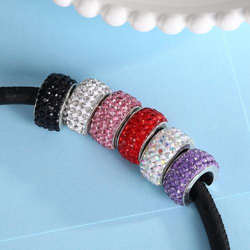 Tibetan Style Spacer Beads, plated, DIY & with rhinestone, more colors for choice, nickel, lead & cadmium free, 18x16mm, 10PCs/Bag, Sold By Bag