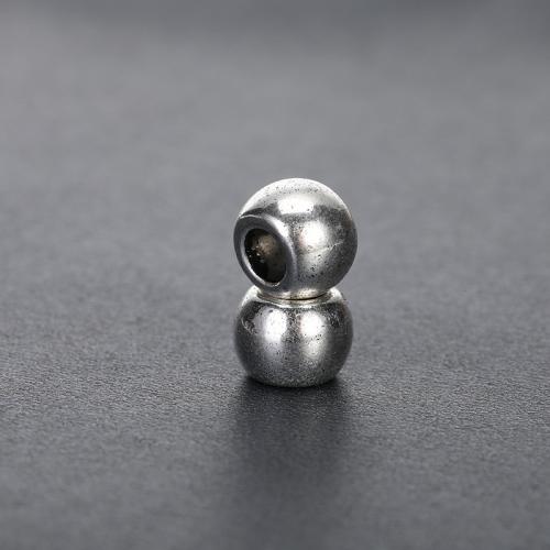 Zinc Alloy Jewelry Beads, Round, plated, DIY, silver color, nickel, lead & cadmium free, 6x5mm, 100PCs/Bag, Sold By Bag