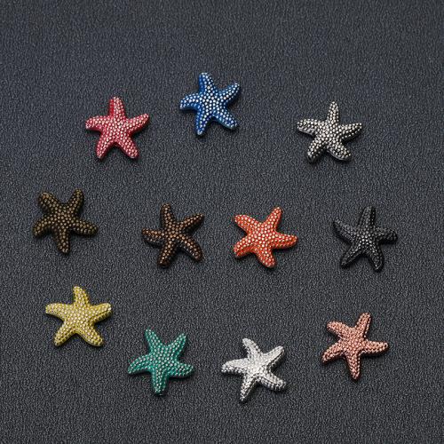 Zinc Alloy Jewelry Beads Starfish plated DIY mixed colors nickel lead & cadmium free Sold By Bag