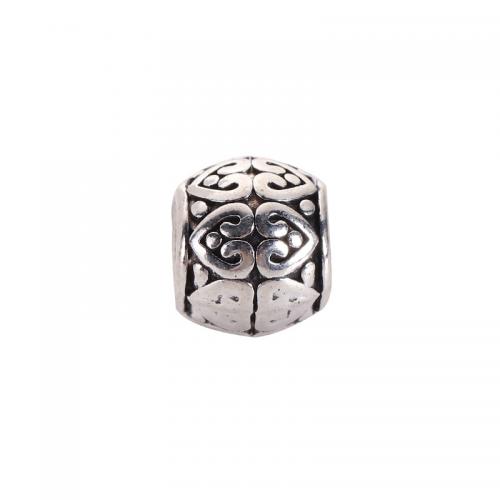 Tibetan Style Spacer Beads, Drum, plated, DIY, silver color, nickel, lead & cadmium free, 8.20x9.40mm, 50PCs/Bag, Sold By Bag