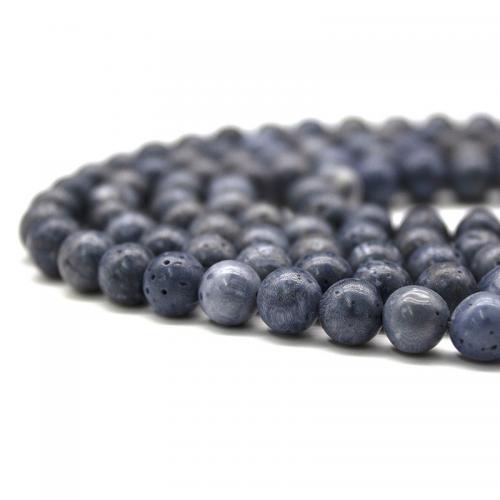 Natural Coral Beads, Round, DIY & different size for choice, blue, Sold By Strand