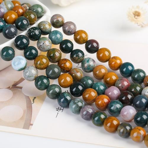 Perles agates, agate océan, Rond, DIY & normes différentes pour le choix, couleurs mélangées, Vendu par brin