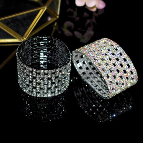 Zinc Alloy Bangle plated fashion jewelry & for woman & with rhinestone & hollow nickel lead & cadmium free Diameter :6cm height :4cm. Sold By PC