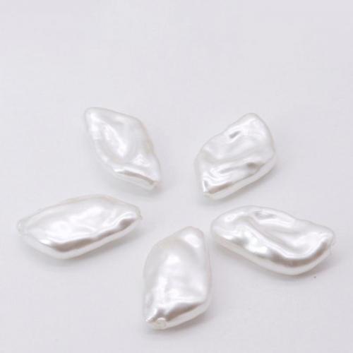 ABS Plastic Beads, Baroque, painted, DIY, white, 20x11mm, Approx 300PCs/Bag, Sold By Bag