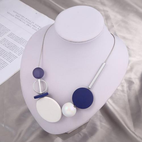 Resin Necklace with Plastic fashion jewelry & for woman Length Approx 48 cm Sold By PC