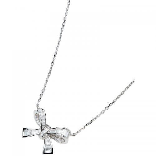 Titanstahl Halskette, Schleife, plattiert, Oval-Kette & Micro pave Zirkonia & für Frau, keine, Länge:ca. 17.7 ZollInch, verkauft von PC