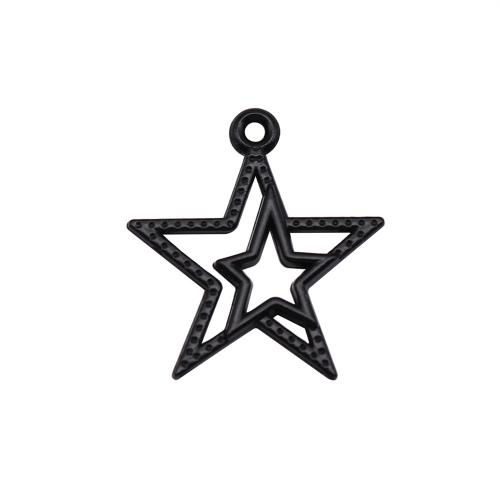Sinc Alloy Star siogairlín, plátáilte, jewelry faisin & DIY & log, dubh, 23x20mm, Díolta De réir PC