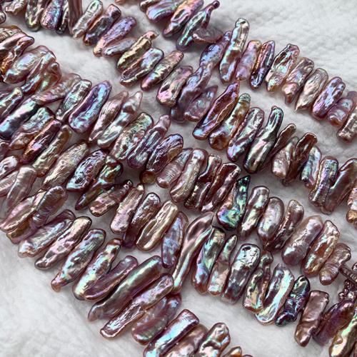 Perles nacres baroques de culture d'eau douce , perle d'eau douce cultivée, DIY, violet, 6-7mm, Vendu par Environ 38 cm brin