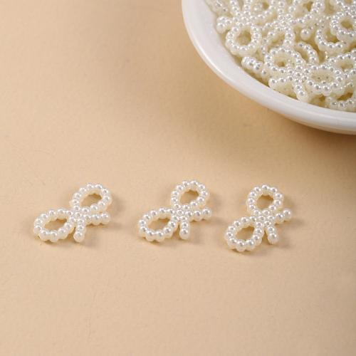 Hair Accessories DIY Findings, ABS Plastic Pearl, Bowknot, 10x18mm, Sold By PC