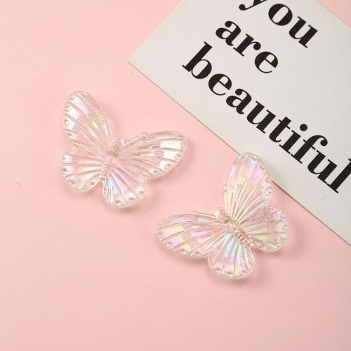Mobile Phone DIY Decoration, ABS Plastic, Butterfly, Laser, multi-colored, 31x40mm, Sold By PC