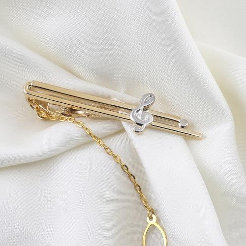 Зажим для галстука, Латунь, плакирован золотом, Мужская, не содержит никель, свинец, 65.80x16.20mm, продается PC
