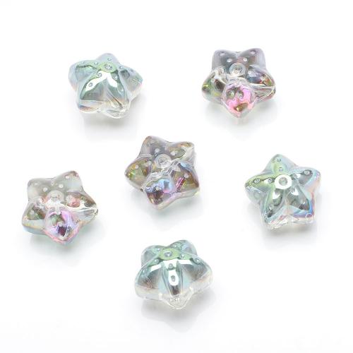 Perles en verre de mode, étoile, DIY, plus de couleurs à choisir, 18x17x12.50mm, Trou:Environ 2mm, Environ 100PC/sac, Vendu par sac