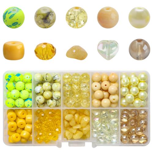 Abalorios de Cristal, Vidrio, con Caja de plástico, Bricolaje & 10 células, más colores para la opción, 8x8mm, aproximado 200PCs/Caja, Vendido por Caja