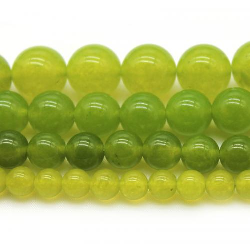 Natural Chalcedony Bead, Round, DIY & different size for choice, green, Sold By Strand