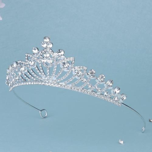 Bridal Tiaras Zinc Alloy Crown plated fashion jewelry & with rhinestone nickel lead & cadmium free Sold By PC
