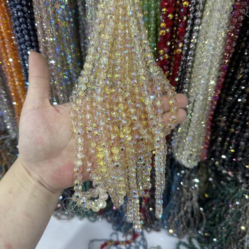 Handgemaakte Lampwork Beads, Glas, Ronde, DIY, meer kleuren voor de keuze, 8mm, Per verkocht Ca 38 cm Strand