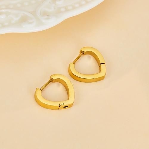 Stainless Steel Lever Back Earring, 304 Stainless Steel, Heart, gold color plated, fashion jewelry & for woman, nickel, lead & cadmium free, 15x17mm, Sold By Pair