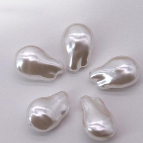 ABS plastične perle, ABS plastike, Barok, obojen, možete DIY, bijel, 17x11mm, Približno 300računala/Strand, Prodano By Strand
