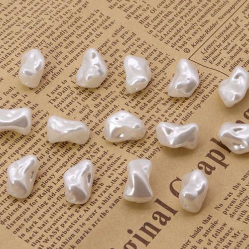 ABS Plastic Beads, Baroque, painted, DIY, white, 16x10mm, Approx 300PCs/Strand, Sold By Strand