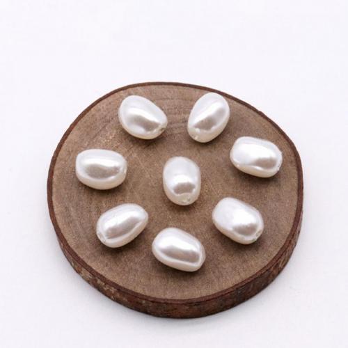 Perles en plastique ABS, Baroque, peinture, DIY, blanc, 5x7mm, Environ 500PC/brin, Vendu par brin