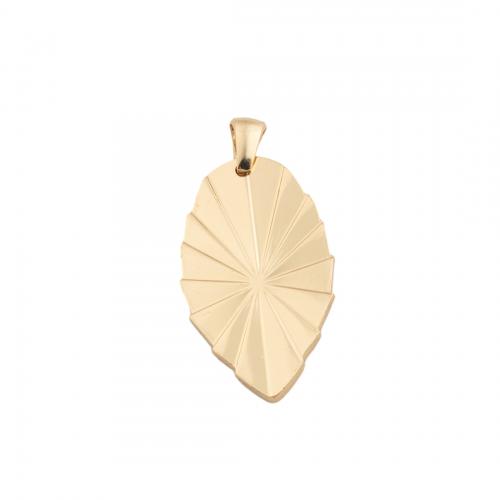 Stainless Steel Pendants 304 Stainless Steel Leaf plated DIY golden Approx 3.5mm Sold By Lot