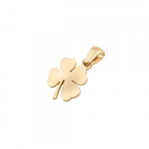 Stainless Steel Pendants 304 Stainless Steel Four Leaf Clover plated DIY golden Approx 3mm Sold By Lot
