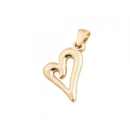 Stainless Steel Heart Pendants 304 Stainless Steel plated DIY golden Approx 3.5mm Sold By Lot