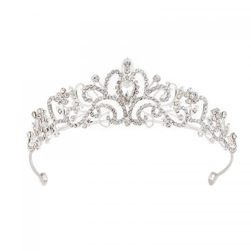 Bridal Tiaras, Tibetan Style, with Rhinestone, fashion jewelry & for woman & with rhinestone, more colors for choice, nickel, lead & cadmium free, Diameter: 14cm,Height: 4.5cm, Sold By PC