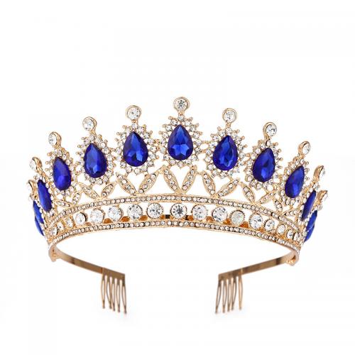 Bridal Tiaras, Tibetan Style, with Rhinestone, fashion jewelry & different styles for choice & for woman & with rhinestone, more colors for choice, nickel, lead & cadmium free, Diameter: 16.2cm,Height: 6.5cm, Sold By PC