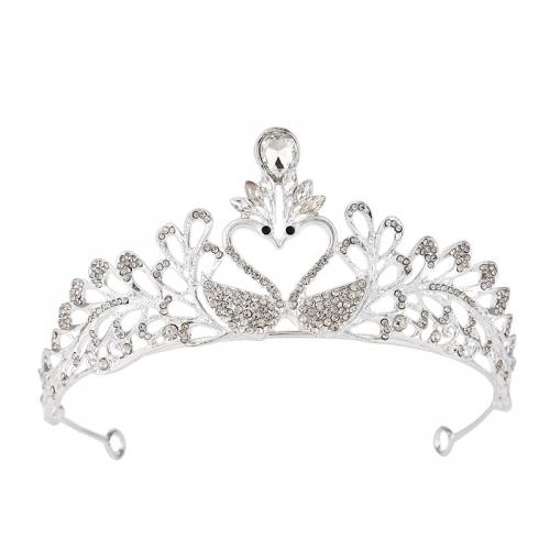 Bridal Tiaras, Tibetan Style, with Rhinestone, fashion jewelry & for woman & with rhinestone, more colors for choice, nickel, lead & cadmium free, Diameter: 14.6cm,Height: 5.6cm, Sold By PC