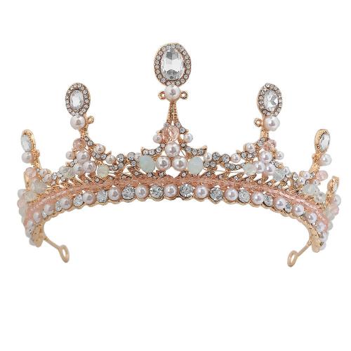 Bridal Tiaras, Tibetan Style, with Rhinestone & Plastic Pearl, fashion jewelry & different styles for choice & for woman & with rhinestone, more colors for choice, nickel, lead & cadmium free, Diameter: 16cm,Height: 7.5cm, Sold By PC