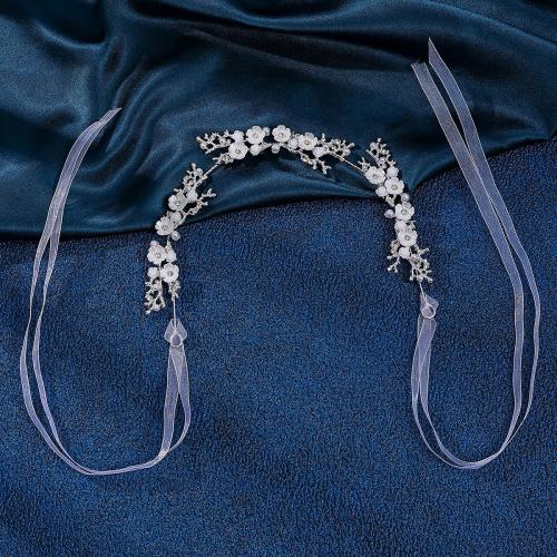 Headband, Tibetan Style, with Rhinestone & Plastic Pearl, fashion jewelry & different styles for choice & for woman & with rhinestone, silver color, nickel, lead & cadmium free, Diameter: 14cm,Height: 3cm, Sold By PC