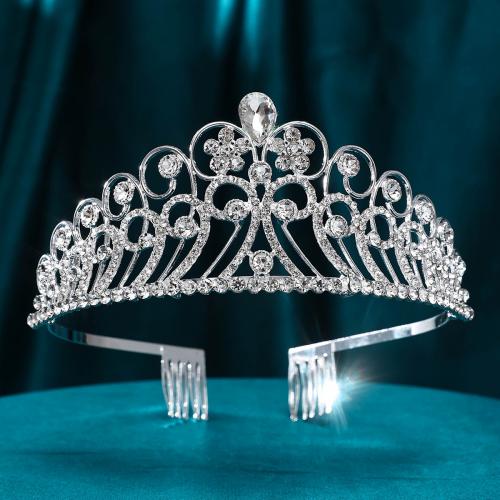 Bridal Tiaras, Tibetan Style, with Rhinestone, fashion jewelry & different styles for choice & for woman & with rhinestone, more colors for choice, nickel, lead & cadmium free, Diameter: 12.5cm,Height: 5.5cm, Sold By PC