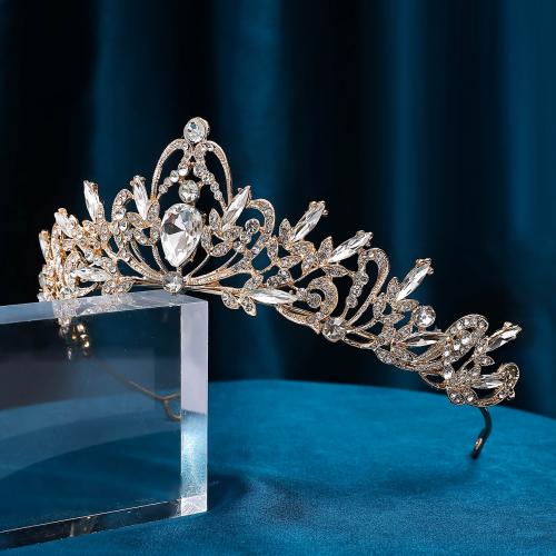 Bridal Tiaras, Tibetan Style, with Rhinestone, fashion jewelry & different styles for choice & for woman & with rhinestone, more colors for choice, nickel, lead & cadmium free, Diameter: 13.5cm,Height: 5cm, Sold By PC