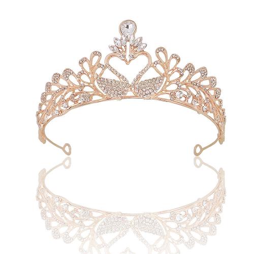 Bridal Tiaras Zinc Alloy with Rhinestone fashion jewelry & for woman & with rhinestone nickel lead & cadmium free 14cm 8cm Sold By PC