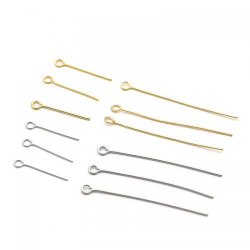 Stainless Steel Eyepins, 304 Stainless Steel, Galvanic plating, DIY & different size for choice, more colors for choice, 1000PCs/Bag, Sold By Bag