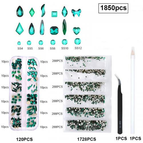 Glass Rhinestone Nail Decal, different styles for choice & for woman, Sold By Box