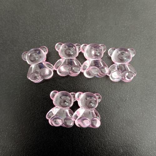 Transparent Acrylic Beads, Bear, fashion jewelry & DIY & pearlized, more colors for choice, 16x19mm, Approx 300PCs/Bag, Sold By Bag