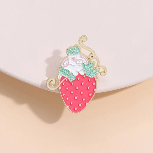 Zinc Alloy Brooches Strawberry stoving varnish Unisex nickel lead & cadmium free Approx Sold By Lot