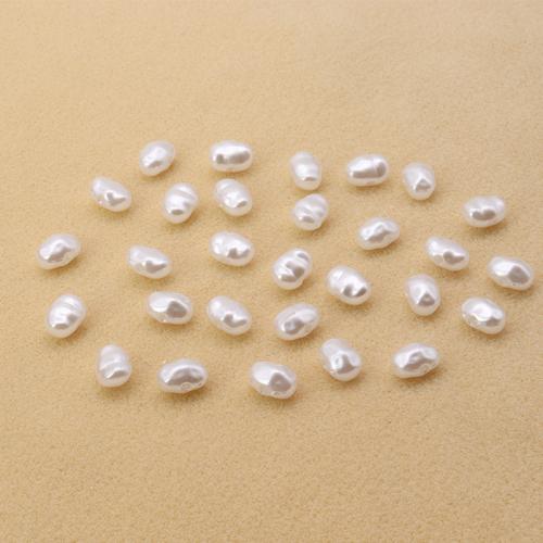 ABS Plastic Beads, ABS Plastic Pearl, Baroque, painted, DIY, white, 7x5x4mm, Sold By PC